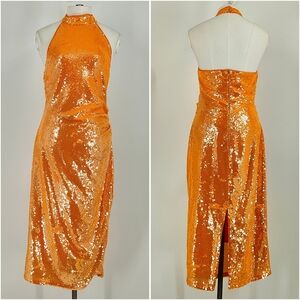 Caroline Constas | orange sequin dress